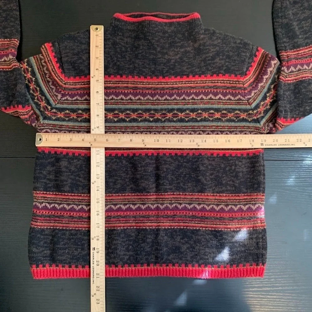 Vintage Tiara‎ International Fair Isle Knit Pullover Sweater Cottage Women's PL